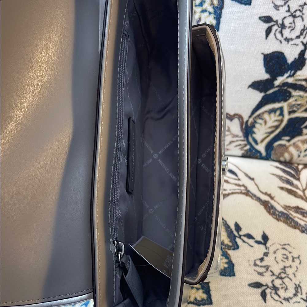 Michael Kors Metallic Silver Crossbody Bag NWT - Picture 6 of 6